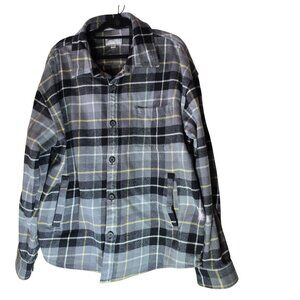 Mens flannel shirt Goodfellow & Co XL Gray Black 100% Cotton work winter